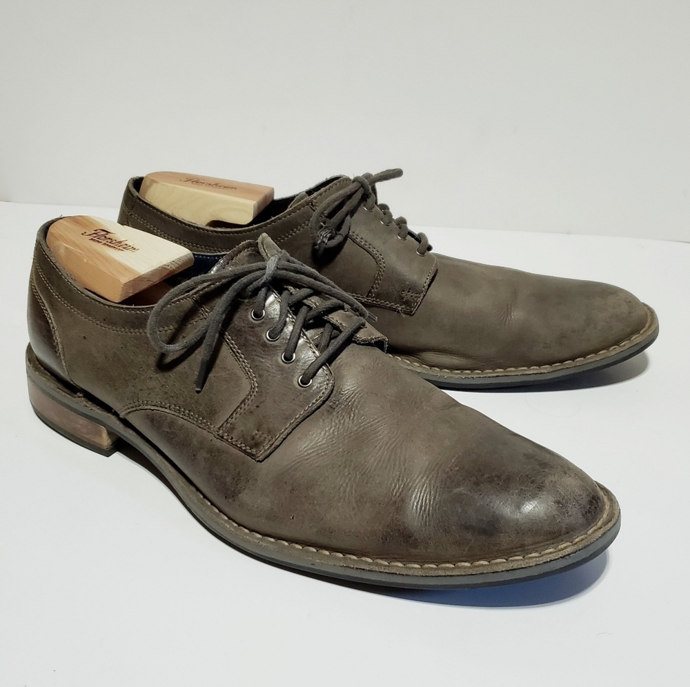 Men's Cole Haan Centre Street Gray Oxford Size 13 M Distressed Leather Shoes